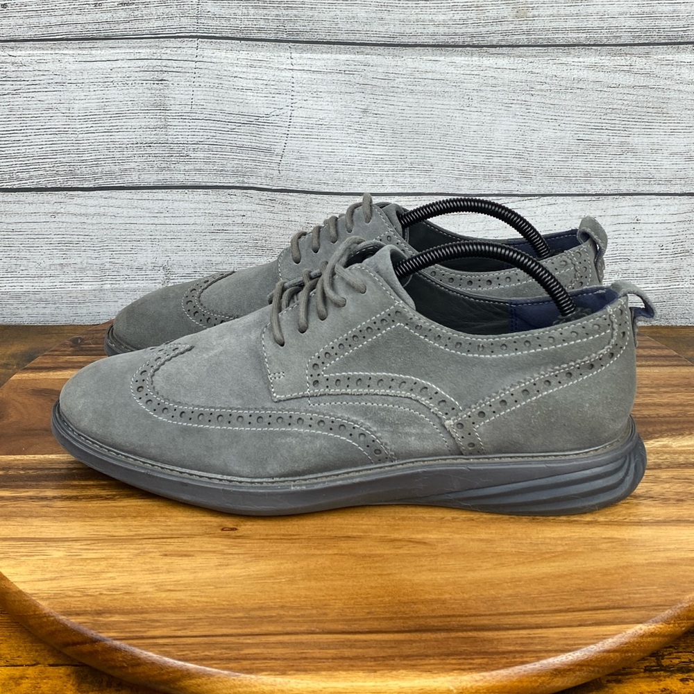 Cole Haan GrandEvolution Gray Suede Wingtip Oxford C35908 Men’s Shoe Size 10.5